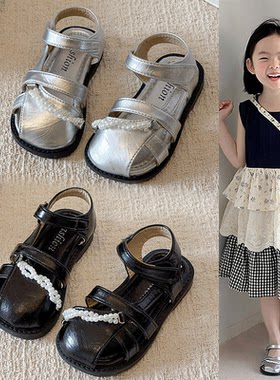 夏款银色包头公主鞋女宝宝大童
