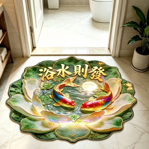 硅藻泥圆形吸水速干防滑入户地垫