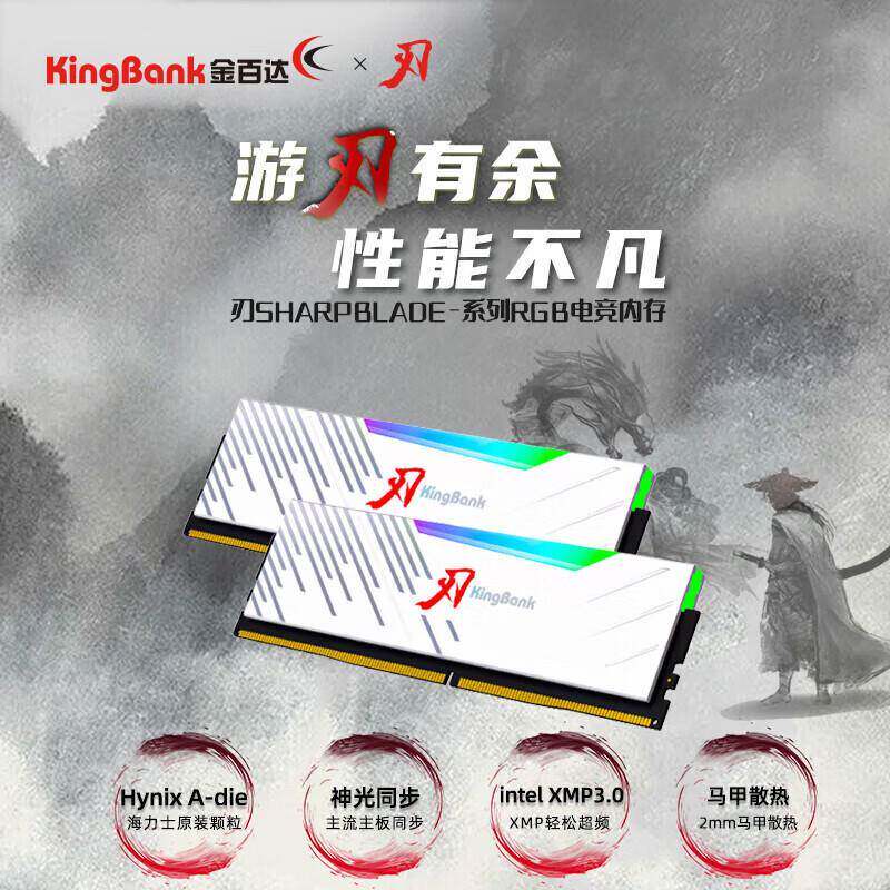 金.百达刃系列RGB灯条DDR5台式电脑内存条游戏电竞超频白刃d5内存