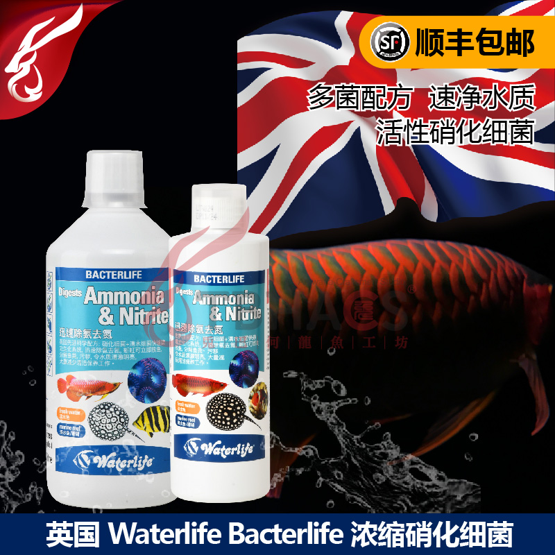 新款英国Waterlife硝化细菌水族生态龙鱼缸快速分解毒素顺丰包邮
