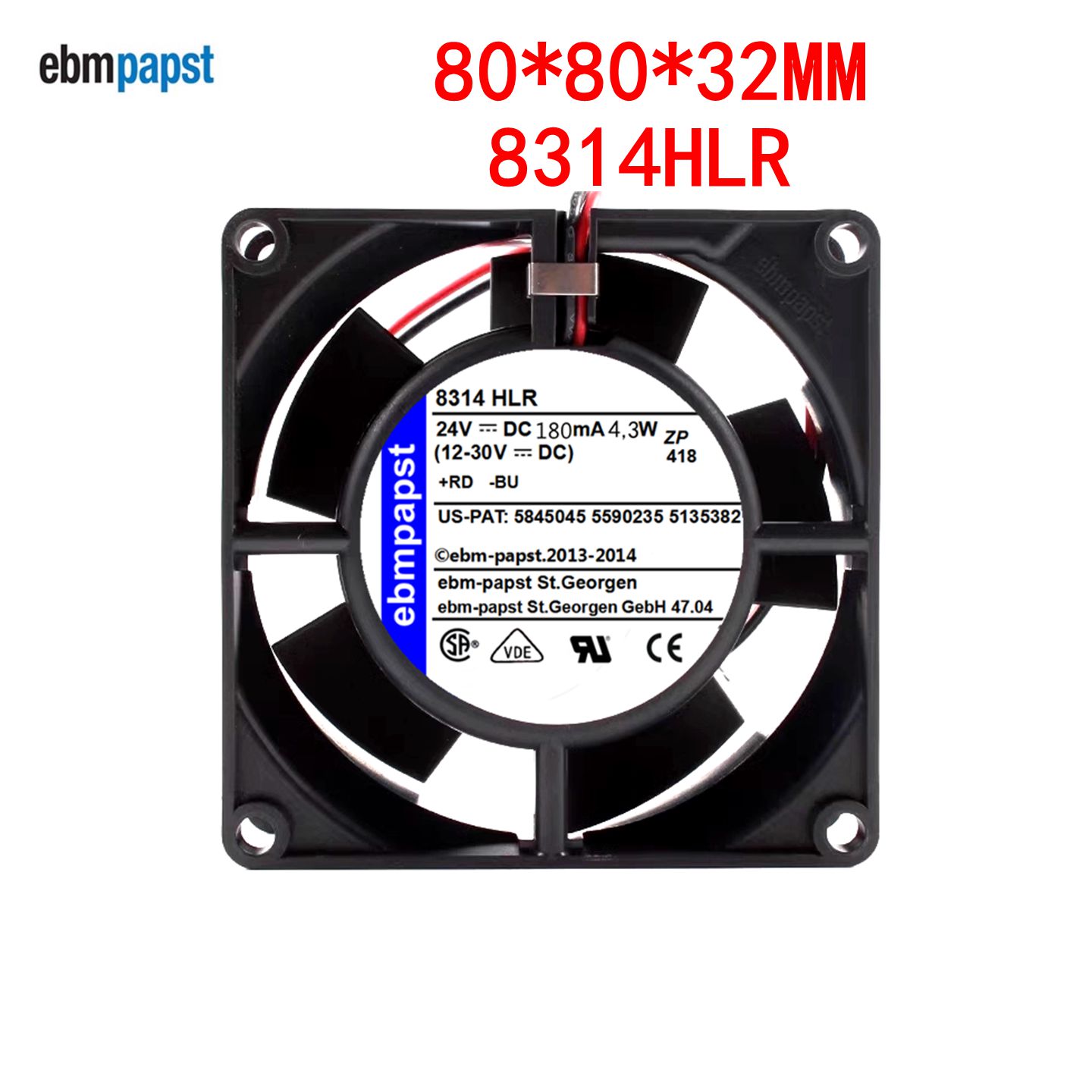 ABB变频器风扇德国进口风机散热 8314HLR风扇 8厘米24V180mA 4.3W