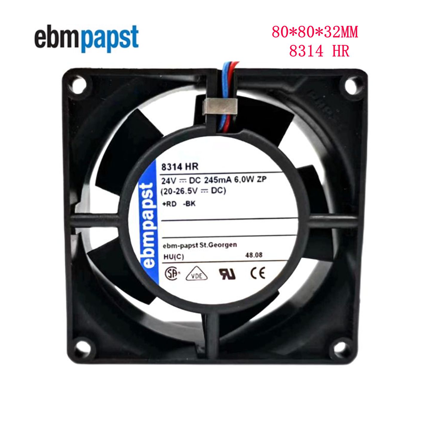 全新原装德国风机 8314HR风扇 8032 24V 6W 8厘米 高端变频器风扇