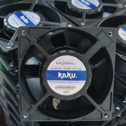 全新KAKU卡固防水风机KA1238HA2 220V滚珠12038全金属4寸散热风扇