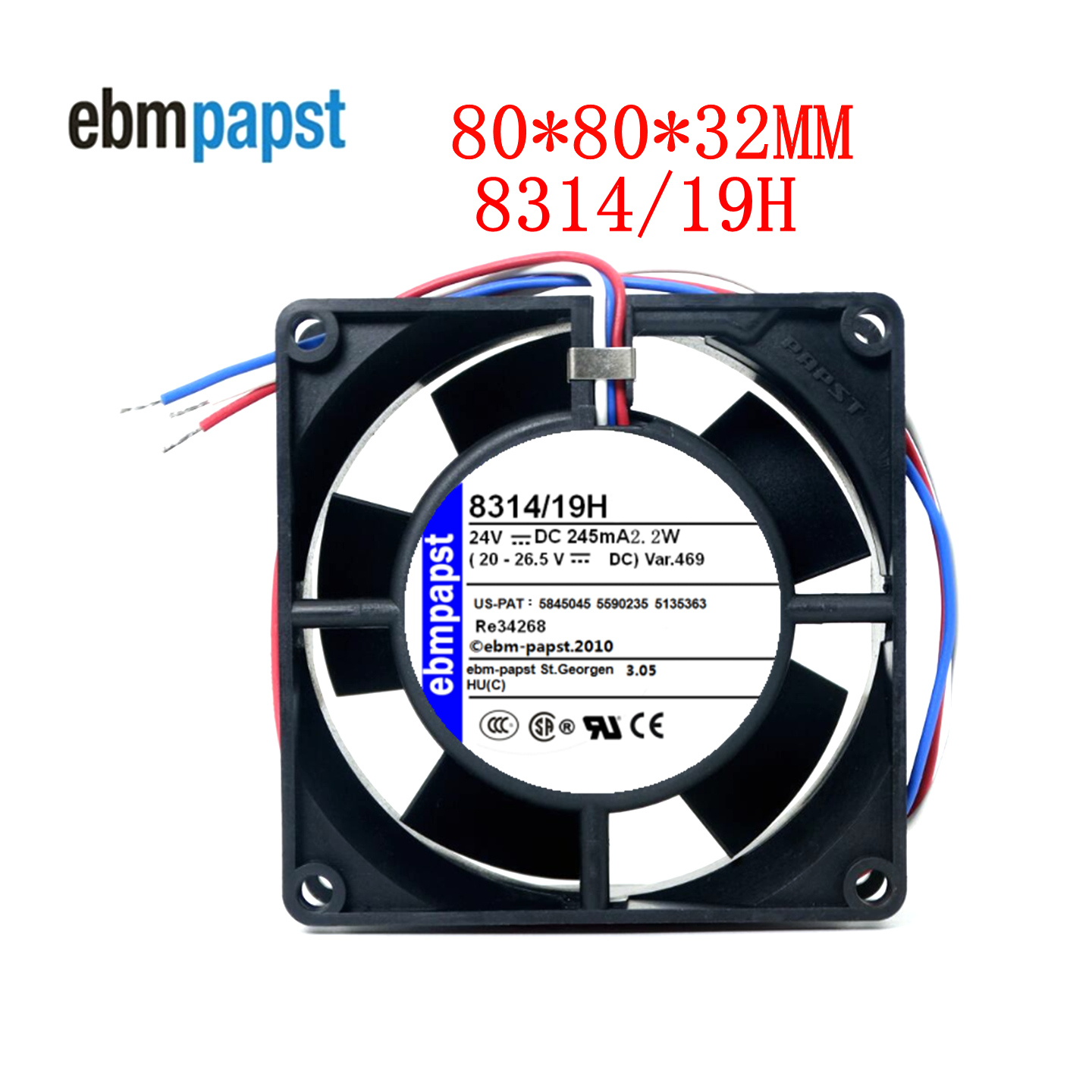 全新原装德国风机 8314/2H风扇 8032 24V 2.2W 8CM变频器散热风扇