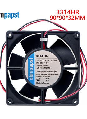 3314HR风扇 全新原装德国 DC24V 5.3W 92*92*32MM变频器风扇9cm