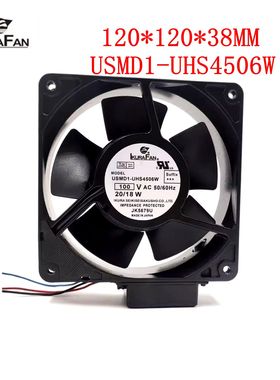 育良USMD1-UHS4506W 100V 12038 金属铁叶耐高温带传感器风机风扇