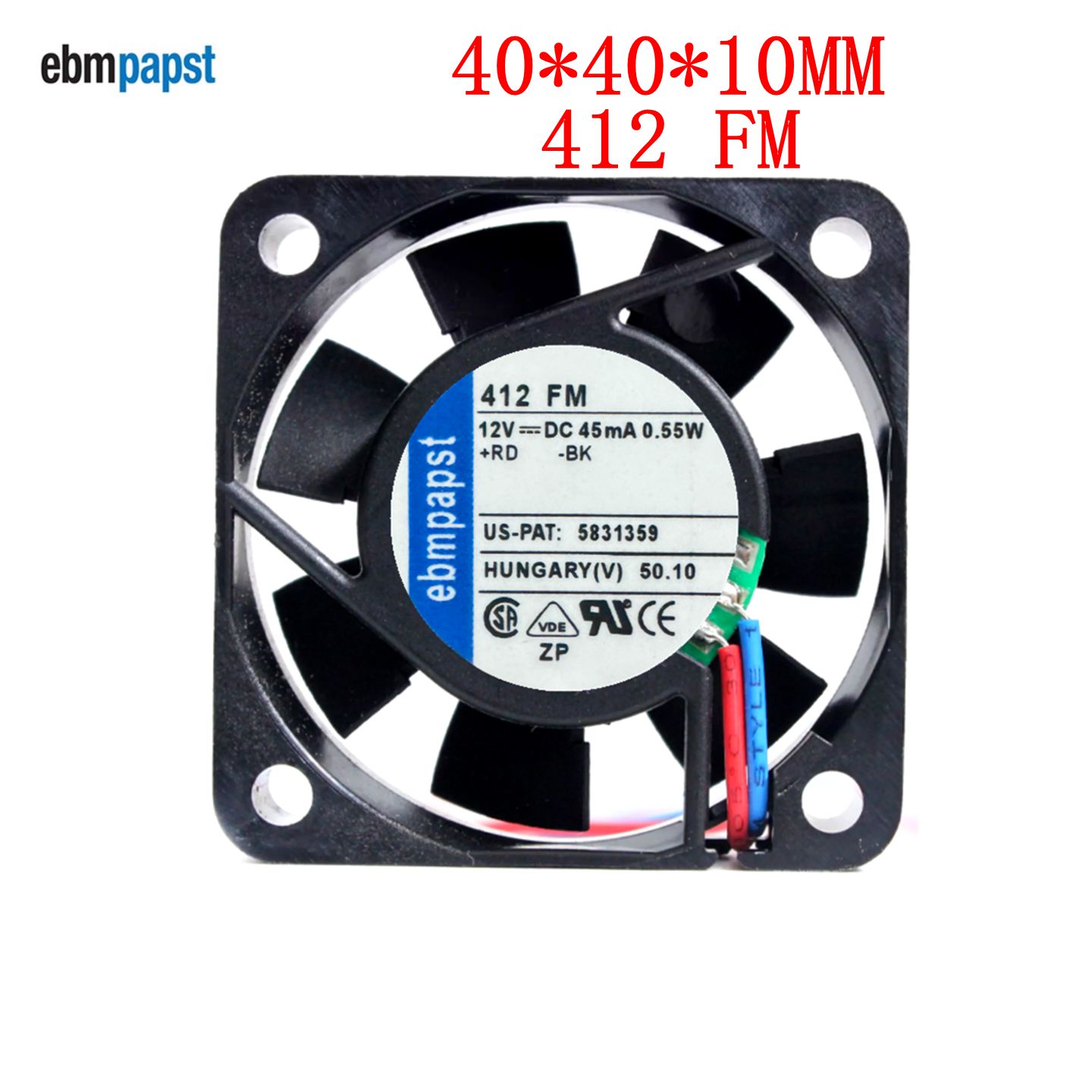 正品进口ebmpapst 412FM 4010 12V 0.55W 4厘米静音轴流散热风扇