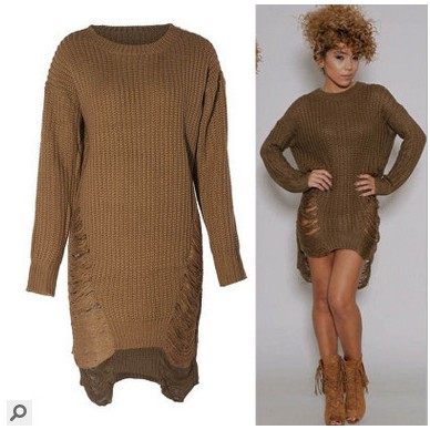 速卖通爆款亚马逊欧美针织毛衫中长款破洞毛衣,个性定制/设计服务/DIY,连衣裙加工定制,淘宝优惠券,粉丝福利购,淘宝优惠卷