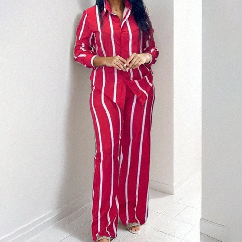 跨境新款亚马逊欧美风女装条纹长袖衬衫长裤时尚套装女两件套,个性定制/设计服务/DIY,连衣裙加工定制,淘宝优惠券,粉丝福利购,淘宝优惠卷