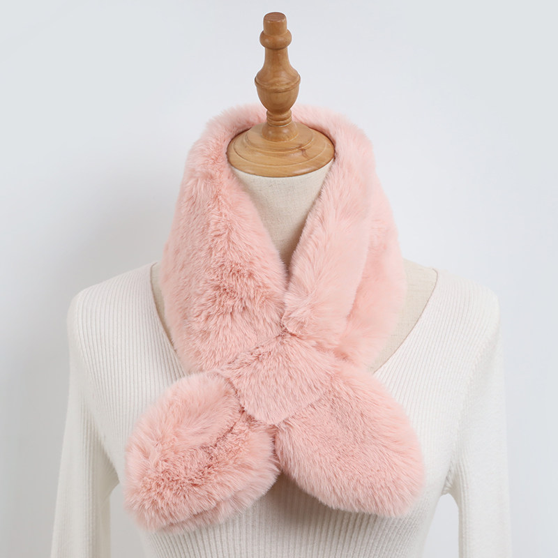 仿獭兔毛围巾女冬加厚保暖高档毛绒高档皮草围脖毛毛领子