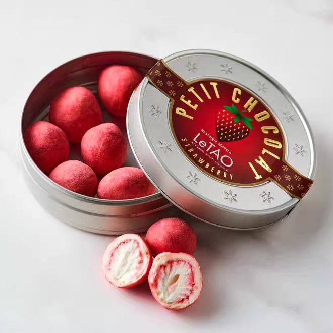 现货日本进口零食Letao乐淘草莓夹心巧克力北海道伴手礼50g