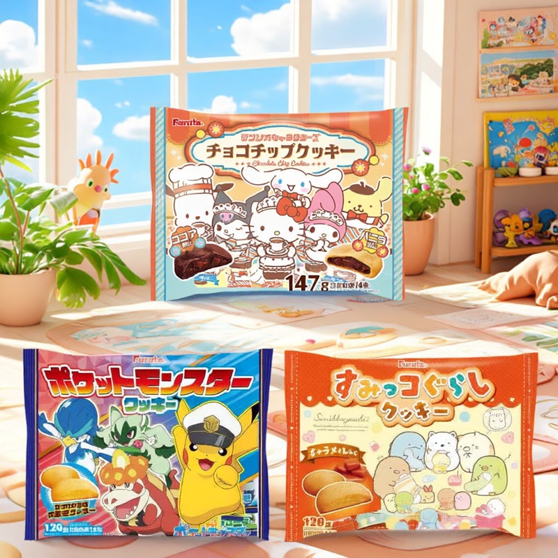 日本进口furuta富路达联名凯蒂猫多啦A梦史努比曲奇饼蝴蝶酥120g