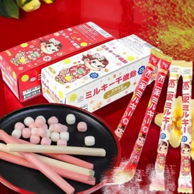 日本进口零食不二家儿童牛奶糖棒