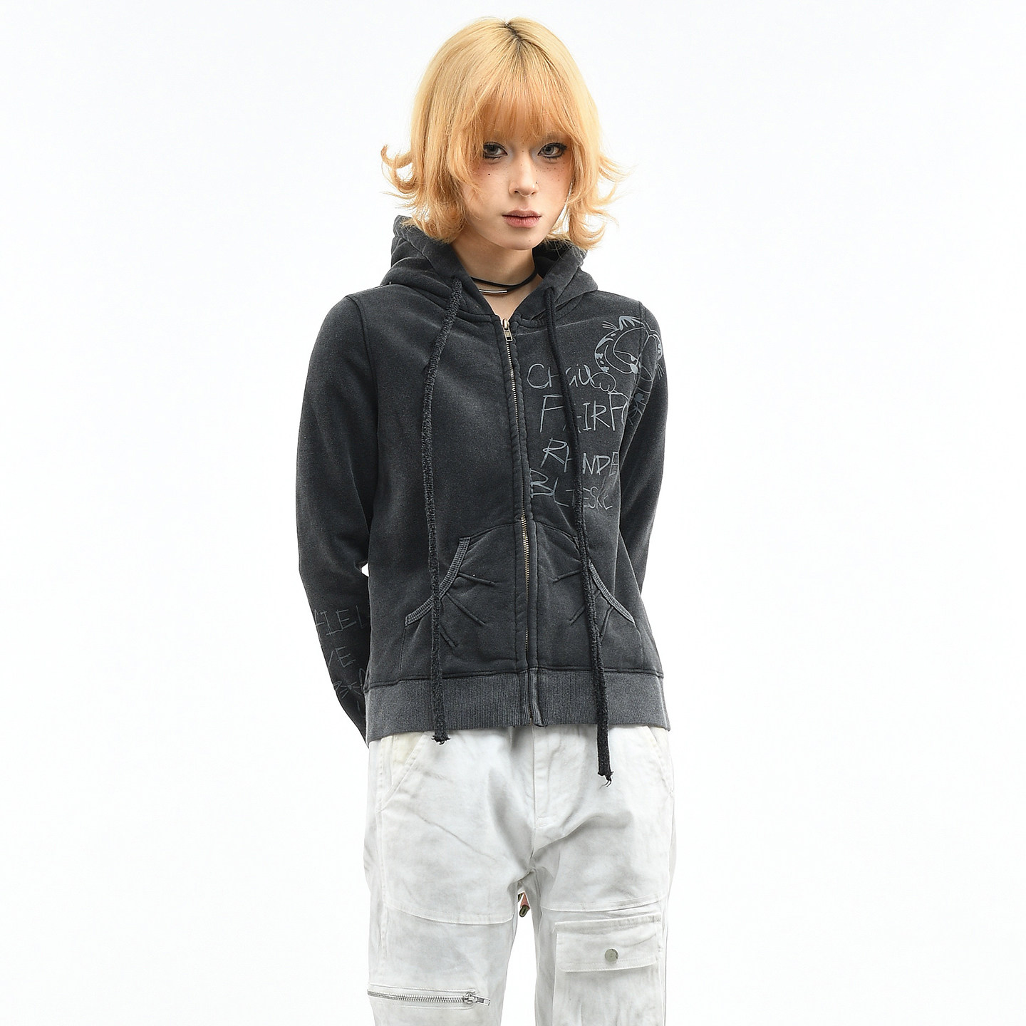 OV原创美式复古做旧水洗连帽开衫卫衣女春季修身短款显瘦拉链外套,女装/女士精品,卫衣/绒衫,淘宝优惠券,粉丝福利购,淘宝优惠卷