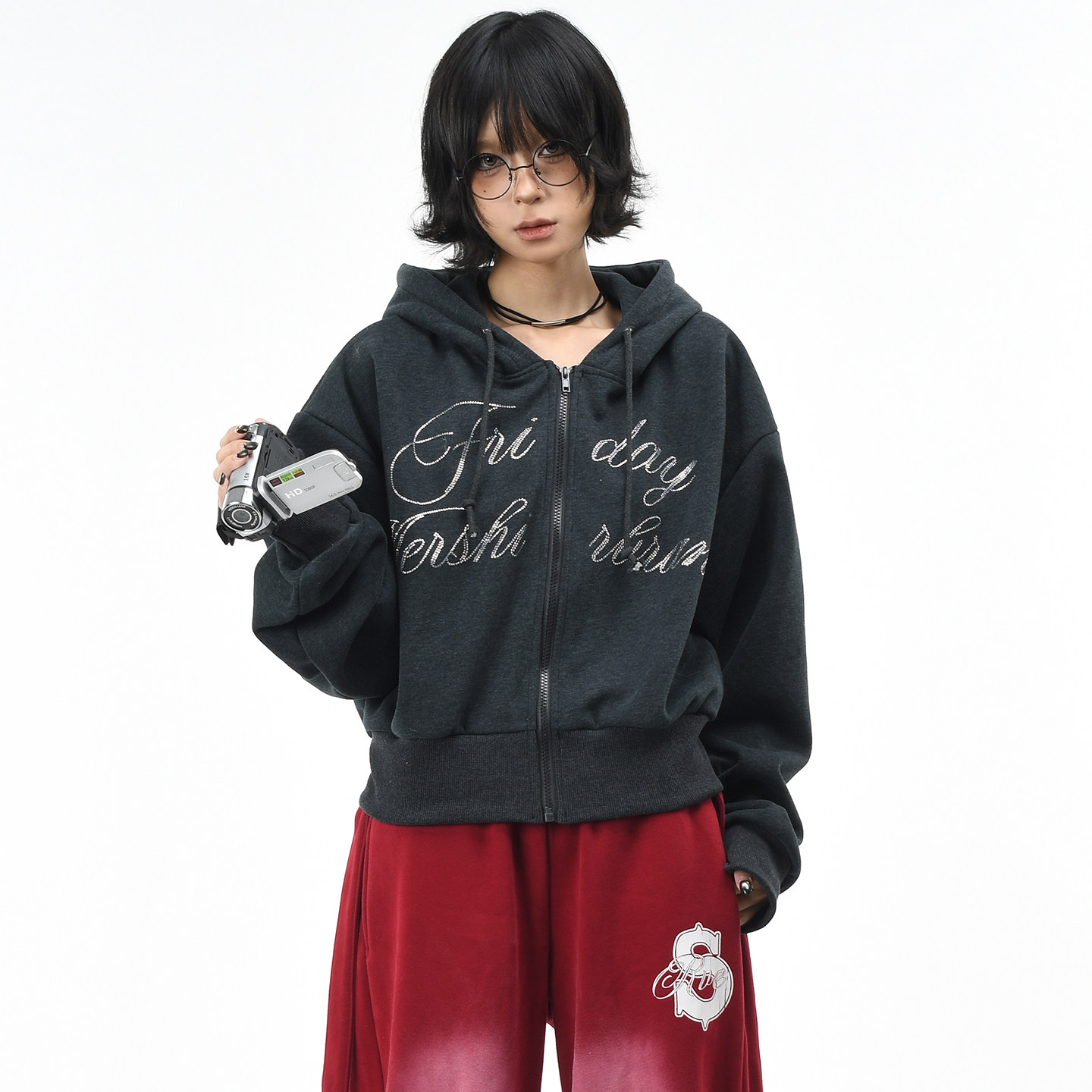 OV原创美式复古字母烫砖加绒连帽卫衣女冬季短款显瘦保暖开衫外套,女装/女士精品,卫衣/绒衫,淘宝优惠券,粉丝福利购,淘宝优惠卷