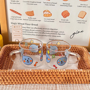 【又又海】可爱卡通酷儿玻璃杯 耐高温小茶杯小酒杯 儿童宝宝水杯