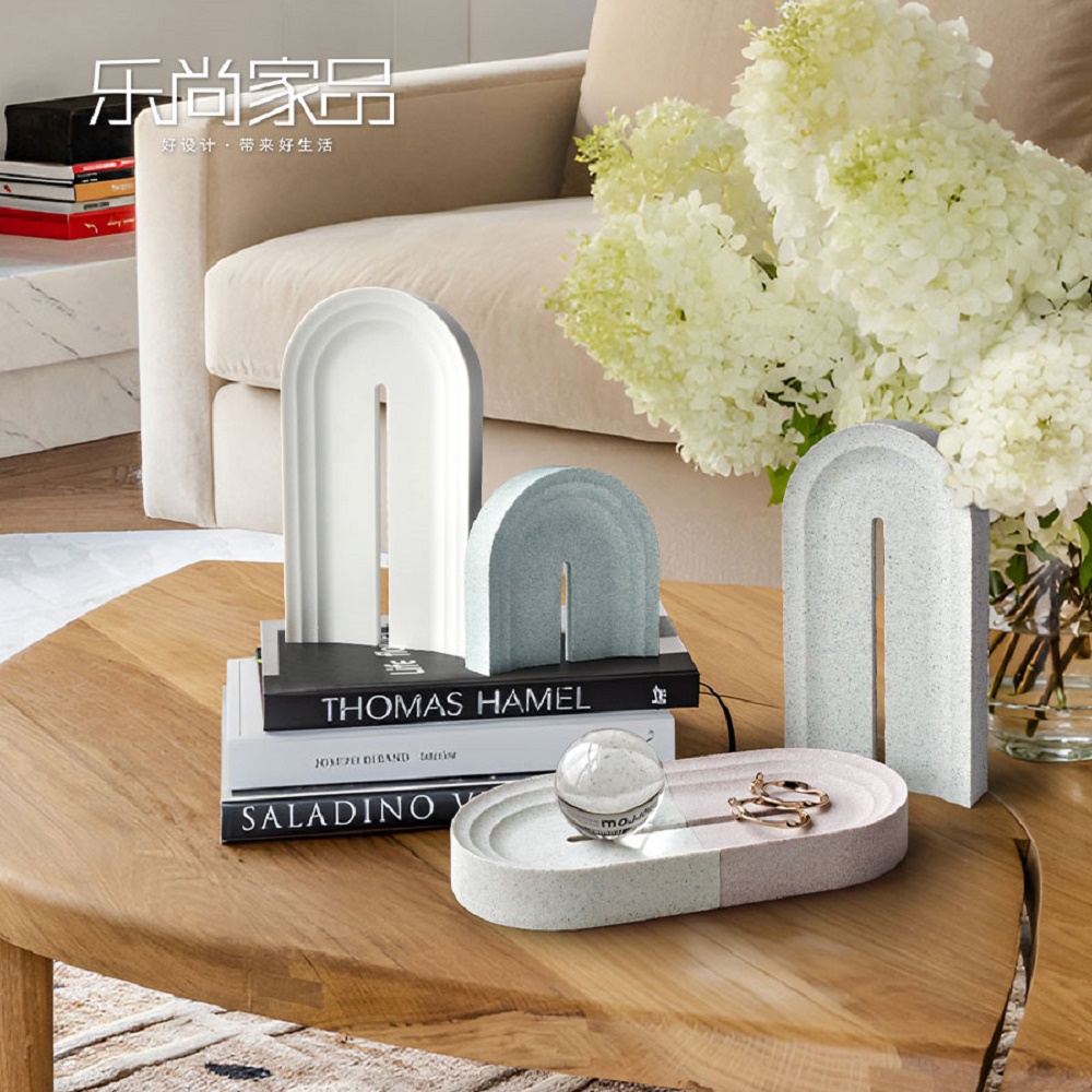 砂岩装饰摆件北欧样板间香薰托盘