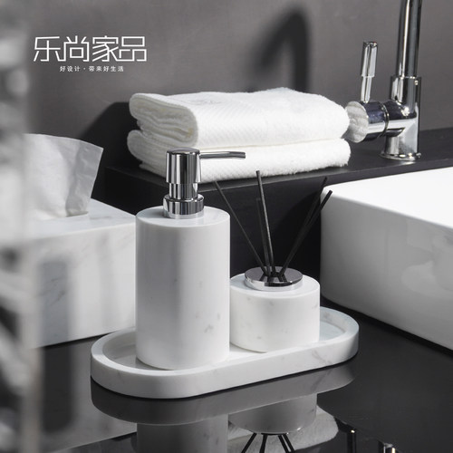 白色大理石收纳盒洗手液瓶香薰瓶