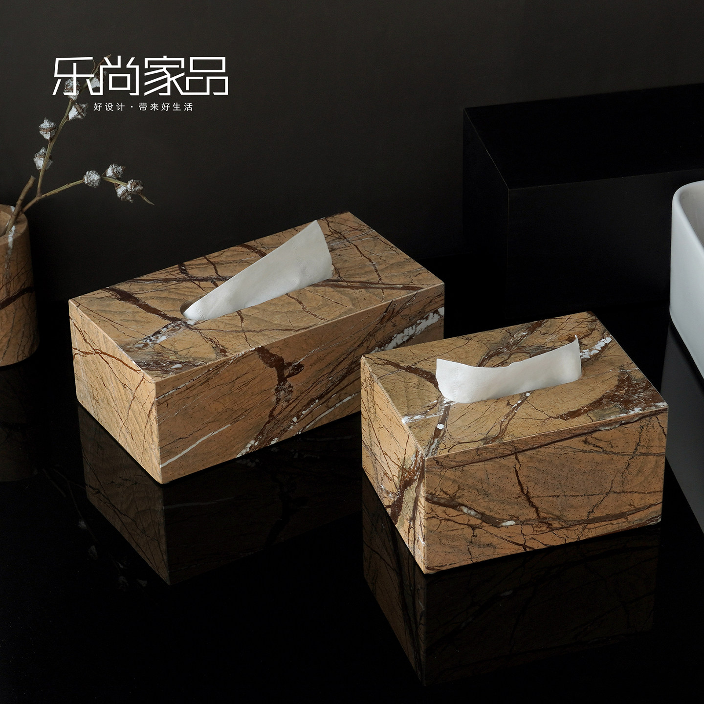 轻奢酒店用抽纸盒民宿房间客厅样板间高档天然大理石个性纸巾盒,家居饰品,装饰纸巾盒,淘宝优惠券,粉丝福利购,淘宝优惠卷