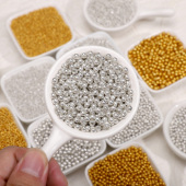 高品质1.5 4mm电镀金属金色银色米珠DIY流苏发簪手链隔珠饰品材料