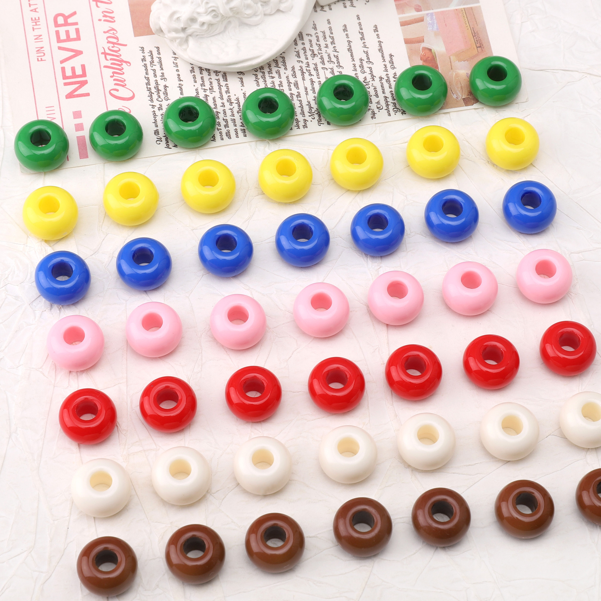 彩色亚克力扁圆大孔珠子算盘珠手链隔珠diy制作创意挂饰项链配件,饰品/流行首饰/时尚饰品新,其他DIY饰品配件,淘宝优惠券,粉丝福利购,淘宝优惠卷