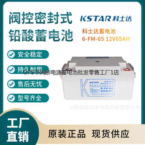 KSTAR科士达蓄电池6-FM-65 12V65AH铅酸免维护电池 UPS电源电池
