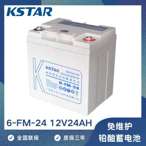 KSTAR科士达UPS不间断电源专用蓄电池6-FM-24铅酸免维护12V24AH