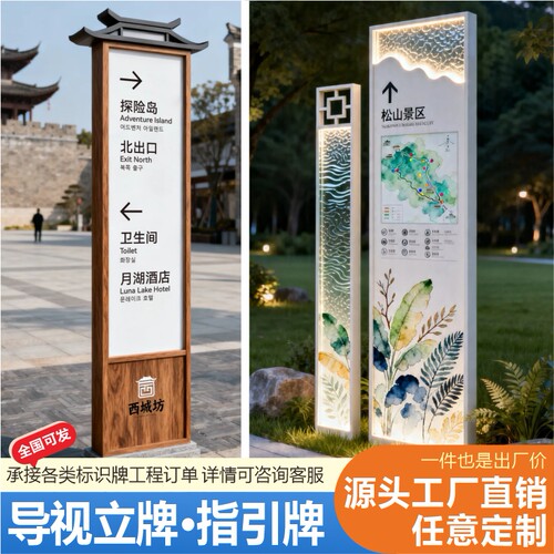 户外不锈钢导向牌精神堡垒定制