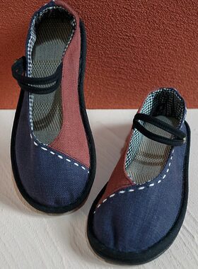 新千层底老北京布鞋女款平底舒适民族风拼色手工棉麻汉服绣花鞋春