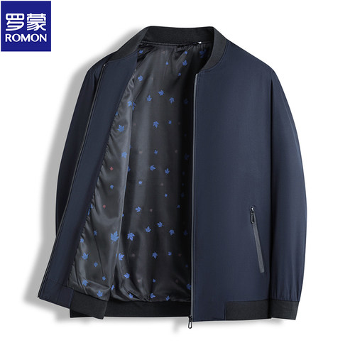 罗蒙春秋季新款拉链口袋夹克衫