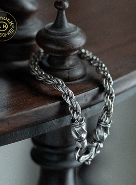 ArthurK925银小丑绞花手链