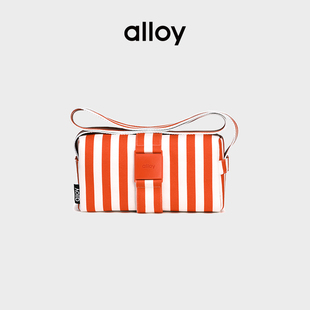 alloy 阿乐乙条纹度假吐司包单肩斜挎包小众设计时尚帆布运动小包