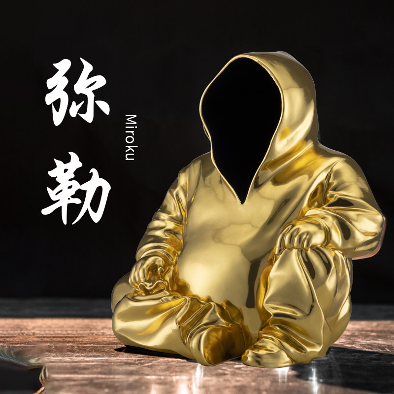 HUANG YULONG黄玉龙作者亲笔签名雕塑装饰摆件《弥勒》限量收藏品