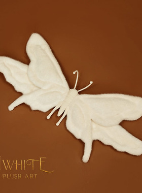 客厅创意摆件awhite毛绒蝴蝶
