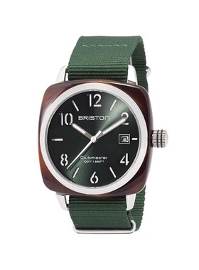 BRISTON 法国进口Clubmaster Classic英伦绿表带玳瑁绿盘经典手表