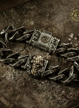 Arthur.K男士925银饰古巴手链