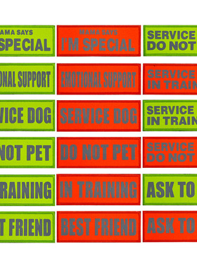 服务犬SERVICE DOG宠物工作狗反光背心贴片魔术贴章 in training