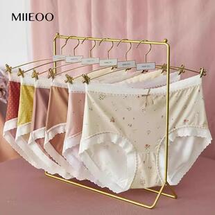 MIIEOO秘语2024秋冬高腰纯棉艾草抗菌裆女士内裤 女生舒适三角短裤