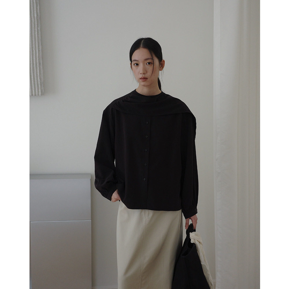 EVERTRUE 十三行2026春季韩版披风衬衫女中长款长袖宽松上衣92337