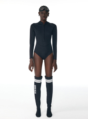 KAMENCAT黑色2MM湿衣女保暖潜水服连体泳衣女长袖防晒冲浪水母衣