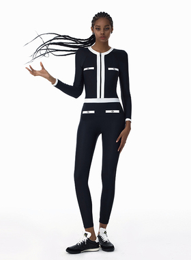 KAMENCAT连体泳衣女小香风长裤长袖防晒高级感专业游泳潜水冲浪服