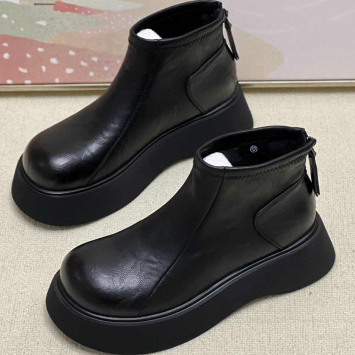 全牛皮秋冬季勃肯鞋女厚底增高