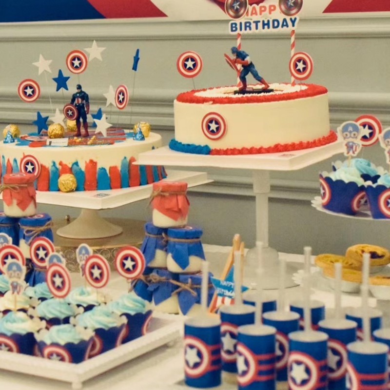 10一周岁男孩美国队长超人主题甜品台装饰布置会场景蛋糕围边插卡,节庆用品/礼品,甜品台装饰,淘宝优惠券,粉丝福利购,淘宝优惠卷
