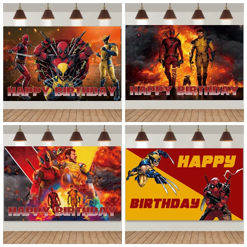 死侍与金刚狼主题儿童男孩10周岁生日海报定制名字背景墙装饰画布,节庆用品/礼品,节日装扮用品,淘宝优惠券,粉丝福利购,淘宝优惠卷