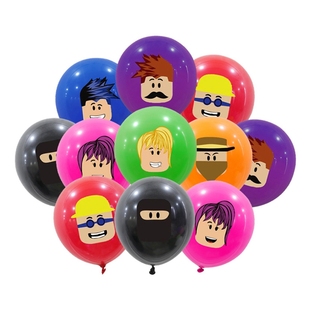 饰品 Roblox虚拟世界主题圆形乳胶气球可爱沙盒游戏男孩生日派对装