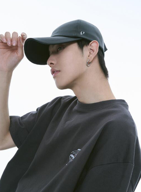 现货秒发！韩国直邮正品潮牌VIBRATE黑色线条-软皮棒球帽