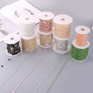 水晶链条14k金保色猫眼石锆石链子饰品装 饰配件延长链手工diy材料