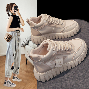 春季 2024新款 厚底增高板鞋 休闲百搭运动春秋帆布鞋 高帮鞋 爆款 女鞋