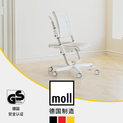 德国moll摩尔Scooter儿童学习椅办公椅学生家用进口透气可升降