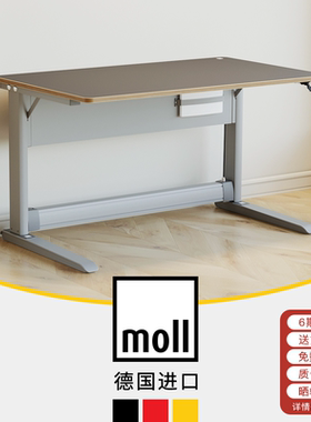 德国moll摩尔T1儿童学习桌书桌写字桌办公桌家用升降坐站两用进口